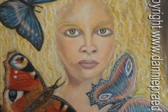 Butterflies Girl, oil on canvas, cm 60x60, 2020