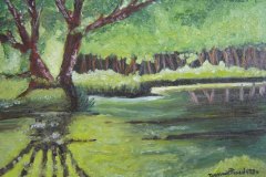 Wood - oil on canvas board, cm 30x40, 1990