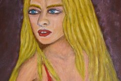Blonde - oil on canvas board - cm 30x35, 1990
